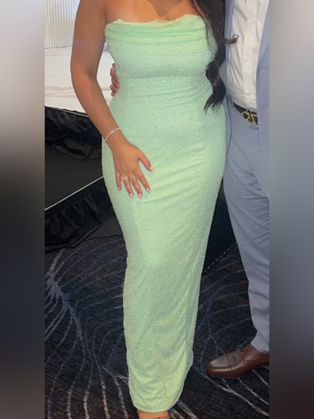 Women's Mint Green Sparkle Maxi Dress